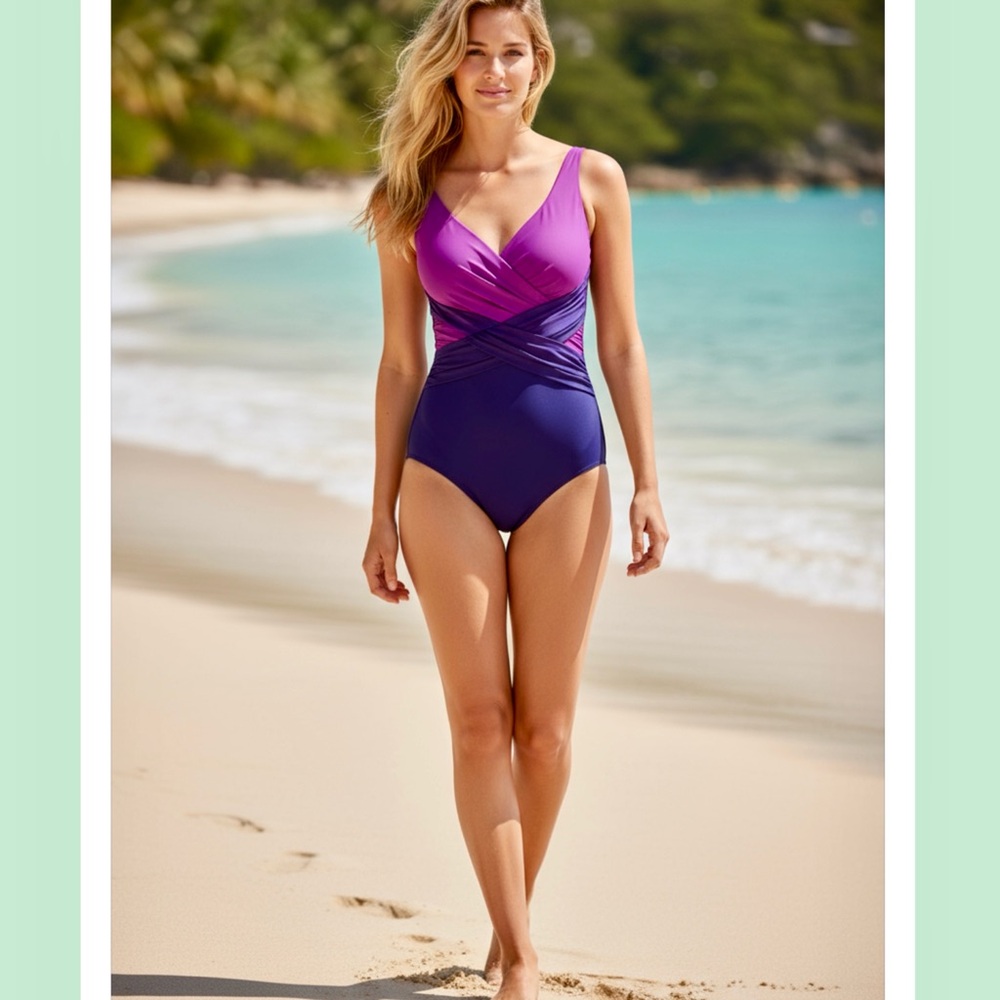 Women's Purple and Pink Swimsuit